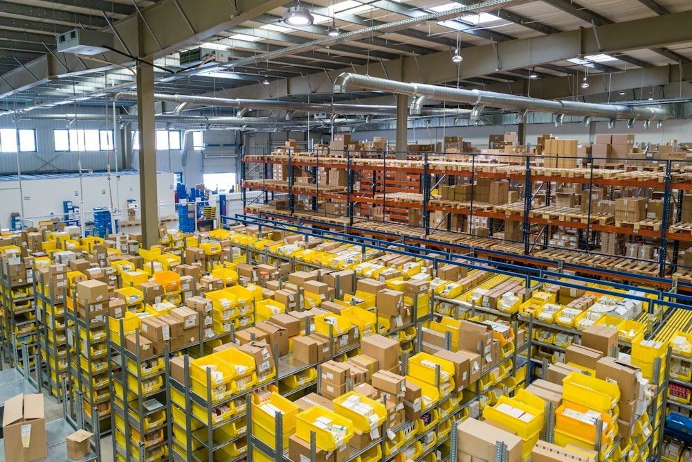 Real photograph of an industrial warehouse
